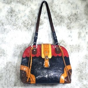 Vintage Mc Marc Chantal Tooled Embossed Leather M… - image 1